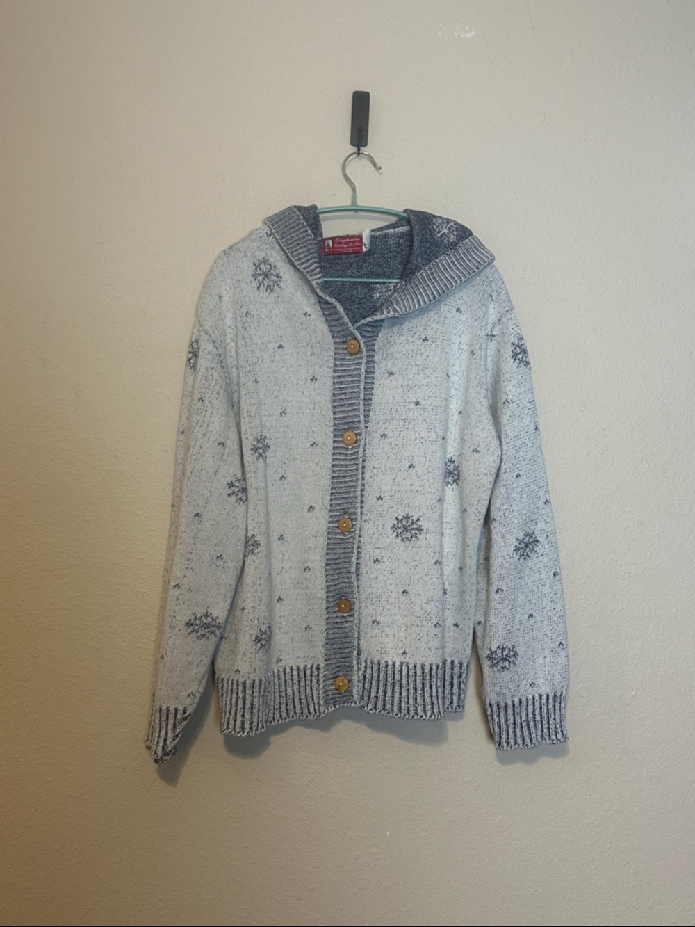 Vintage‎ Binghamton Snowman Hooded Cotton Cardigan Size XL